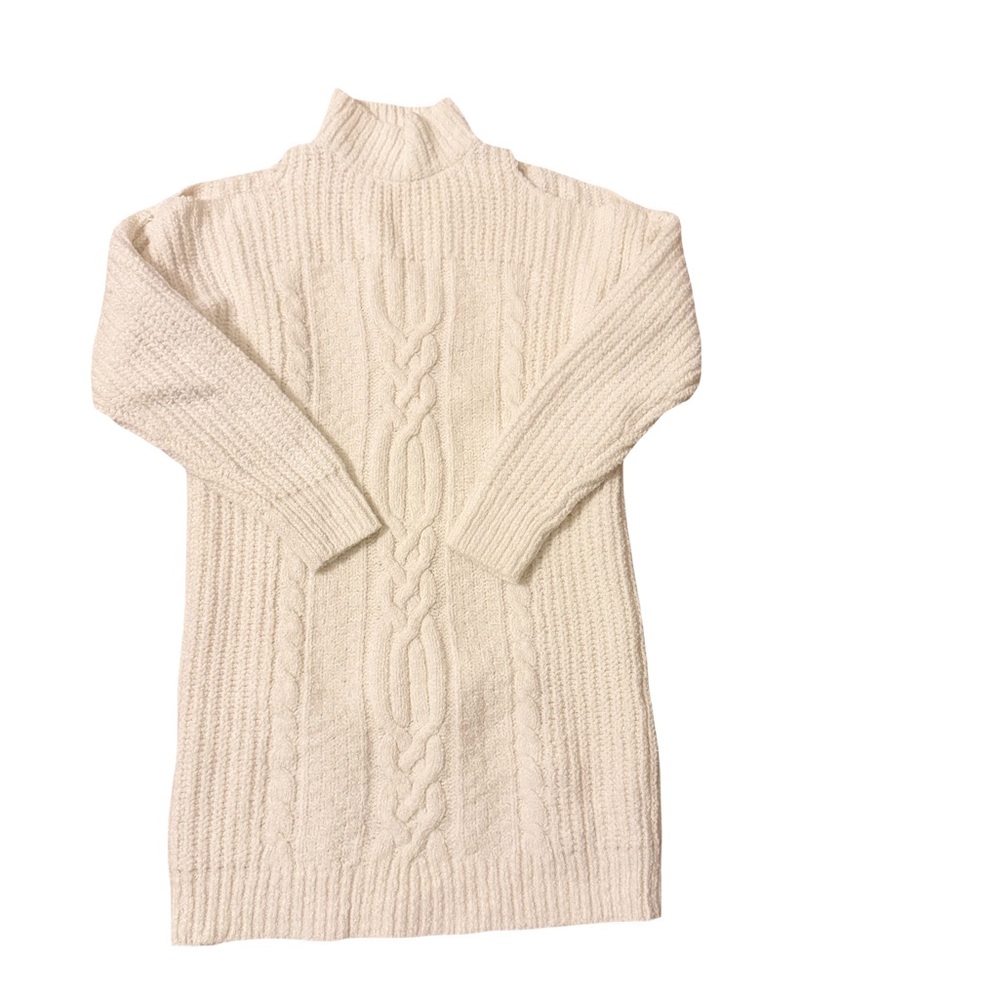 Express Elegant Cream Cable Knit Sweater Dress